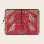 Persian Floral Rug With Several Birds Probably Quail Laptop Sleeve Gallery Image 1