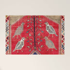 Persian Floral Rug With Several Birds Probably Quail Welcome Mat Gallery Image 1