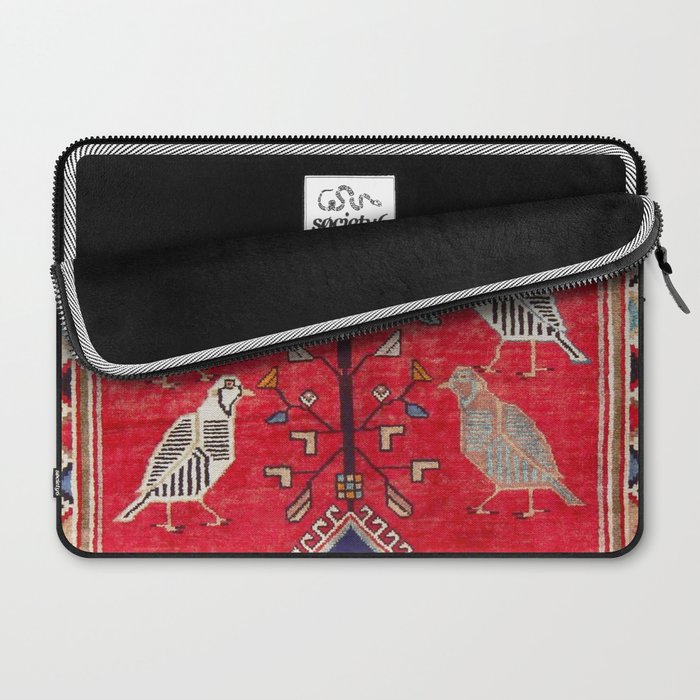Persian Floral Rug With Several Birds Probably Quail Laptop Sleeve Gallery Image 2