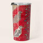 Persian Floral Rug With Several Birds Probably Quail Travel Mug Gallery Image 3