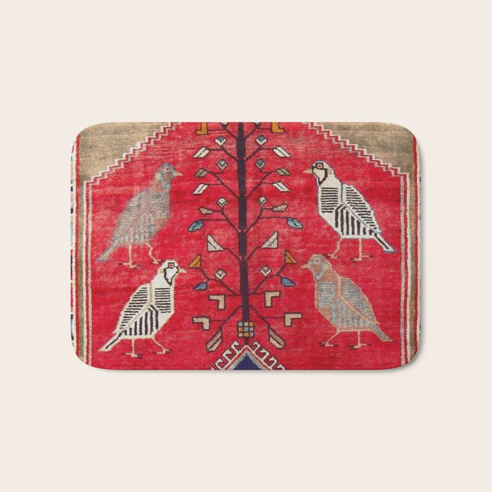 Persian Floral Rug With Several Birds Probably Quail Bath Mat Gallery Image 1
