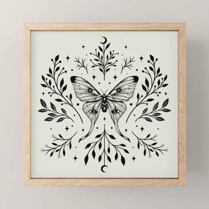 Mystical Luna Moth Mini Art Print Gallery Image 1