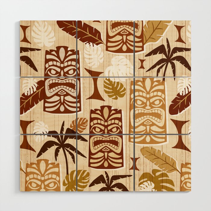 Tiki Time Brown Wood Wall Art Gallery Image 1