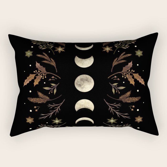 Moonlight Garden - Winter Brown Rectangular Pillow Gallery Image 2