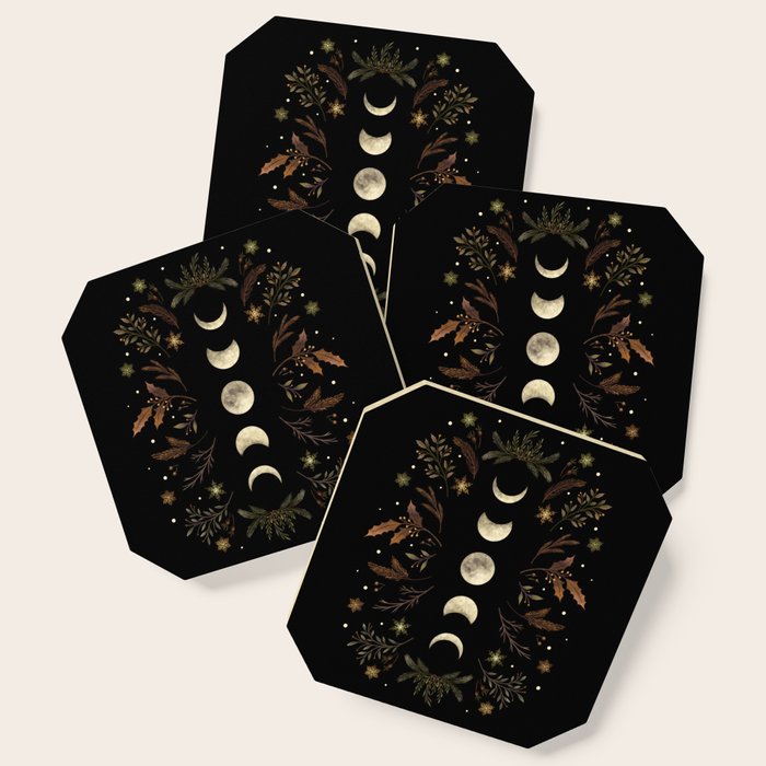 Moonlight Garden - Winter Brown Coaster Gallery Image 1