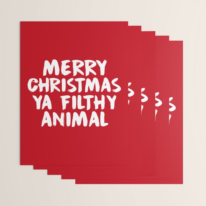 Merry Christmas Ya Filthy Animal, Funny, Saying Wrapping Paper Gallery Image 3