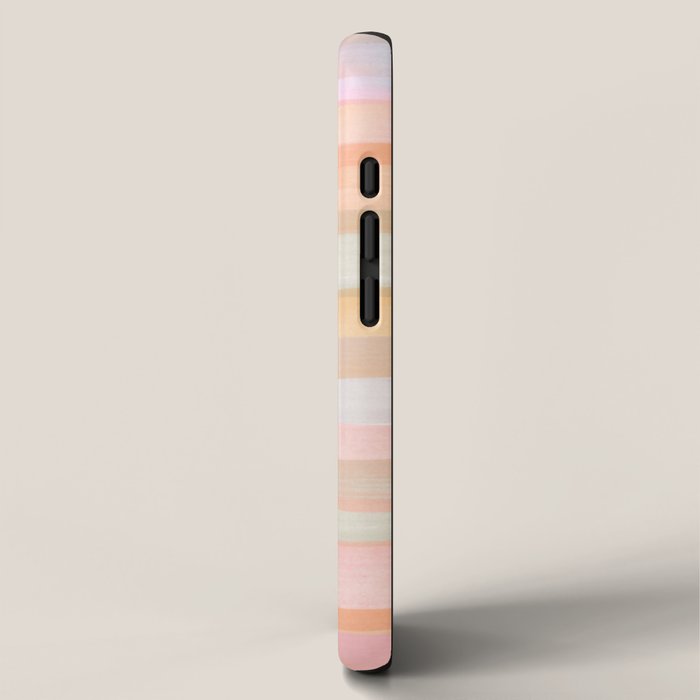 Abstract Watercolor Waves in Peach Sunrise iPhone Case Gallery Image 2
