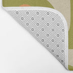 Piquet Mid Century Modern Pattern Avocado Green Orange Beige Bath Mat Gallery Image 2