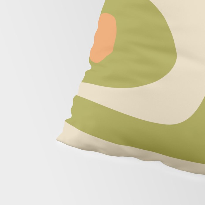 Piquet Mid Century Modern Pattern Avocado Green Orange Beige Pillow Sham Gallery Image 4