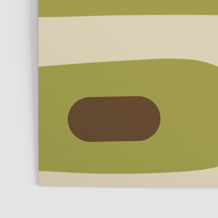 Piquet Mid Century Modern Pattern Avocado Green Orange Beige Poster Gallery Image 3