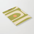 Piquet Mid Century Modern Pattern Avocado Green Orange Beige Notebook Gallery Image 3