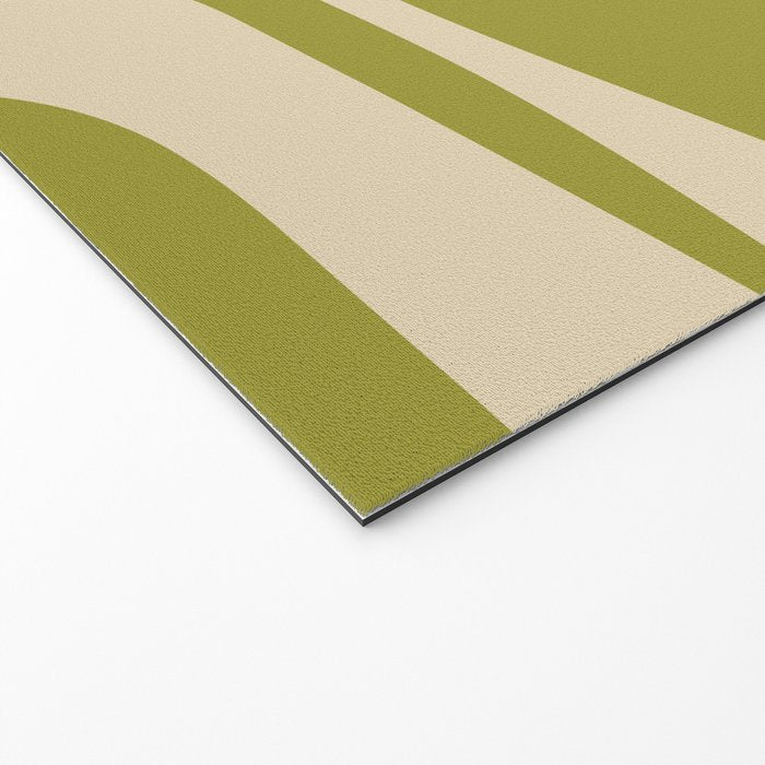 Piquet Mid Century Modern Pattern Avocado Green Orange Beige Welcome Mat Gallery Image 2