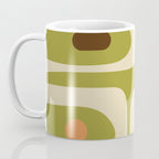 Piquet Mid Century Modern Pattern Avocado Green Orange Beige Coffee Mug Gallery Image 3