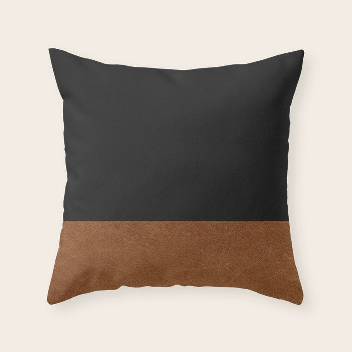 Black Nordic Mid Century Modern Chic Throw Pillow Gallery Image 1