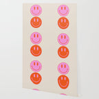 Keep Smiling! - Large Pink and Beige Smiley Face Pattern Wallpaper Gallery Image 2