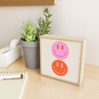 Keep Smiling! - Large Pink and Beige Smiley Face Pattern Mini Art Print Gallery Image 2