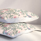 Chinoiserie Peach Fresco Floral Garden Birds Oriental Botanical Pillow Sham Gallery Image 3