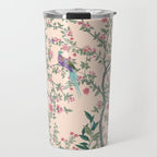 Chinoiserie Peach Fresco Floral Garden Birds Oriental Botanical Travel Mug Gallery Image 1