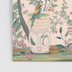 Chinoiserie Peach Fresco Floral Garden Birds Oriental Botanical Poster Gallery Image 3