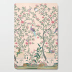 Chinoiserie Peach Fresco Floral Garden Birds Oriental Botanical Cutting Board Gallery Image 1