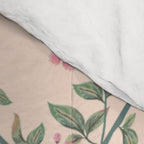 Chinoiserie Peach Fresco Floral Garden Birds Oriental Botanical Comforter Gallery Image 4