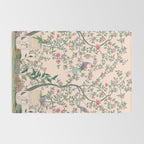 Chinoiserie Peach Fresco Floral Garden Birds Oriental Botanical Rug Gallery Image 2