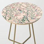 Chinoiserie Peach Fresco Floral Garden Birds Oriental Botanical Side Table Gallery Image 2