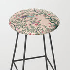 Chinoiserie Peach Fresco Floral Garden Birds Oriental Botanical Stool Gallery Image 2