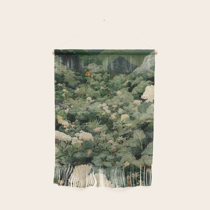 Japanese Wall Art Flower Poster maximalist wall art floral Japandi Wall Art botanical Sage Green Art Wall Hanging Gallery Image 1