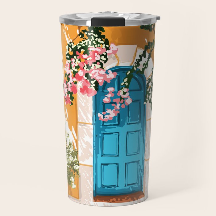 Oh The Places You Will Go | Spanish Bougainvillea Villa architecture Buildings | Boho Summer Travel Travel Mug Gallery Image 1