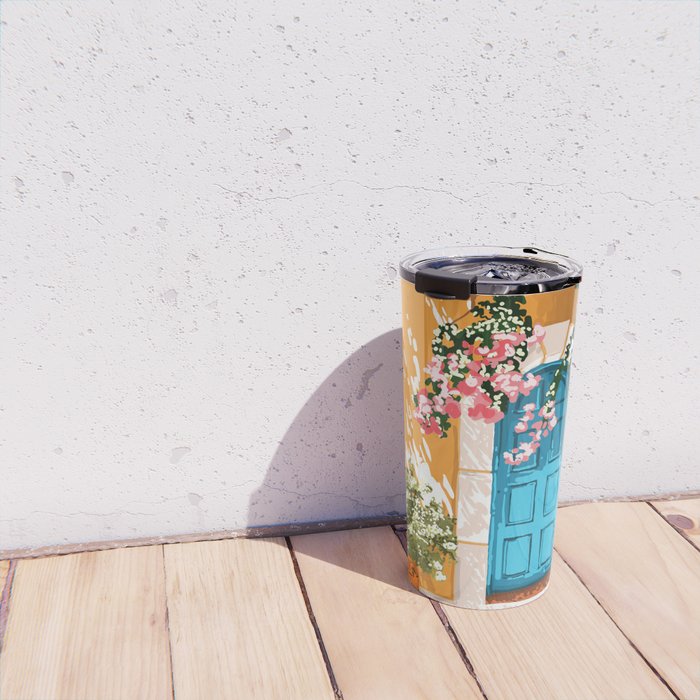Oh The Places You Will Go | Spanish Bougainvillea Villa architecture Buildings | Boho Summer Travel Travel Mug Gallery Image 4