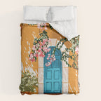 Oh The Places You Will Go | Spanish Bougainvillea Villa architecture Buildings | Boho Summer Travel Comforter Gallery Image 6