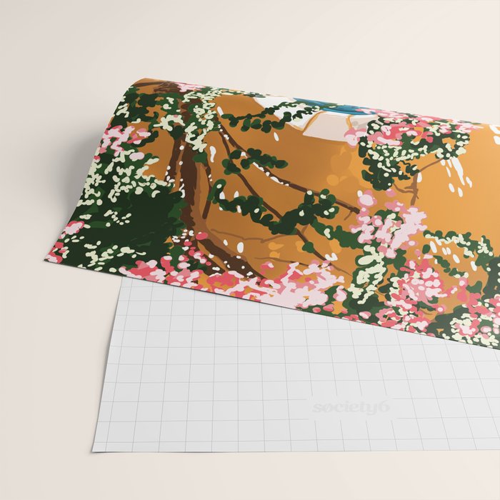 Oh The Places You Will Go | Spanish Bougainvillea Villa architecture Buildings | Boho Summer Travel Wrapping Paper Gallery Image 2