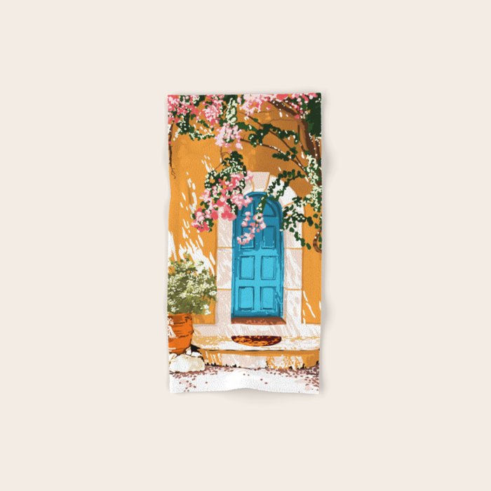 Oh The Places You Will Go | Spanish Bougainvillea Villa architecture Buildings | Boho Summer Travel Bath Towel Gallery Image 1