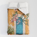 Oh The Places You Will Go | Spanish Bougainvillea Villa architecture Buildings | Boho Summer Travel Duvet Cover Gallery Image 6