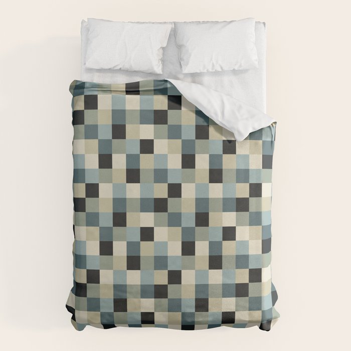 Bold Muted Checks Pattern - Small III Duvet Cover Gallery Image 1