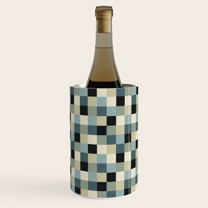 Bold Muted Checks Pattern - Small III Wine Chiller Gallery Image 2