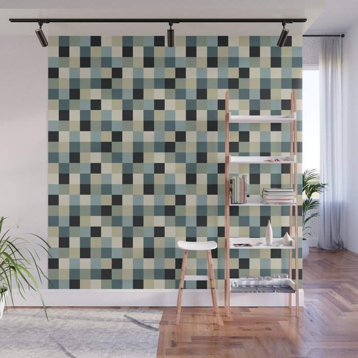 Bold Muted Checks Pattern - Small III Wall Mural Gallery Image 1