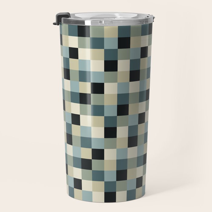 Bold Muted Checks Pattern - Small III Travel Mug Gallery Image 3