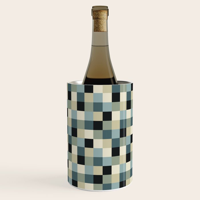 Bold Muted Checks Pattern - Small III Wine Chiller Gallery Image 3