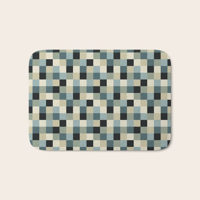 Bold Muted Checks Pattern - Small III Bath Mat Gallery Image 1