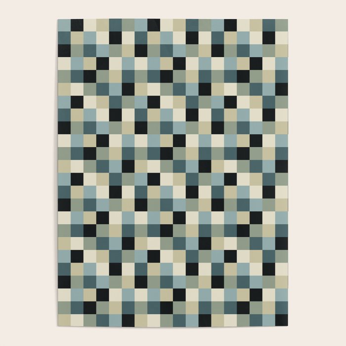Bold Muted Checks Pattern - Small III Poster Gallery Image 4