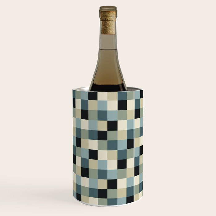 Bold Muted Checks Pattern - Small III Wine Chiller Gallery Image 1
