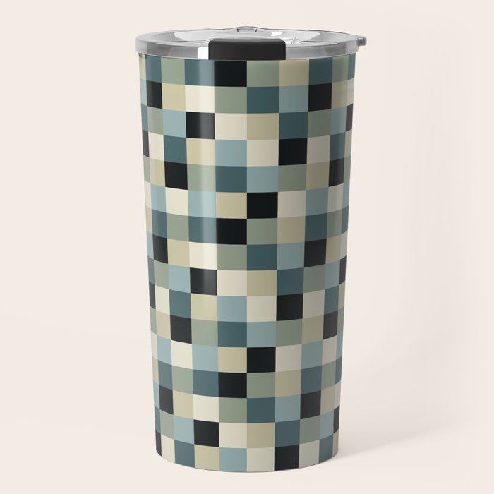 Bold Muted Checks Pattern - Small III Travel Mug Gallery Image 1