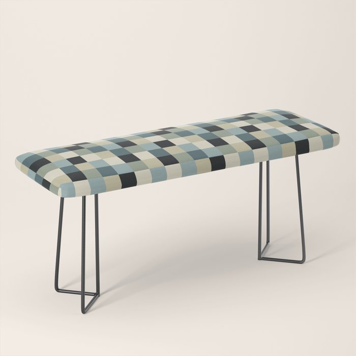 Bold Muted Checks Pattern - Small III Bench Gallery Image 1