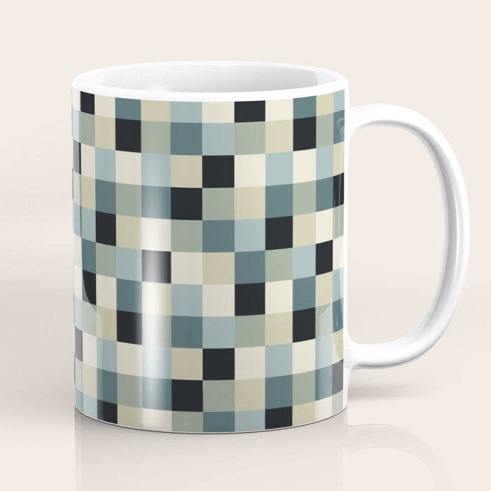 Bold Muted Checks Pattern - Small III Coffee Mug Gallery Image 1