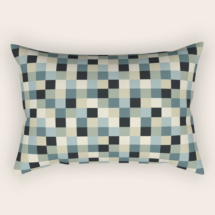 Bold Muted Checks Pattern - Small III Rectangular Pillow Gallery Image 2