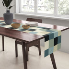 Bold Muted Checks Pattern - Small III Table Runner Gallery Image 2