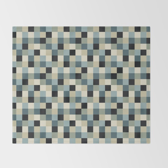 Bold Muted Checks Pattern - Small III Throw Blanket Gallery Image 2