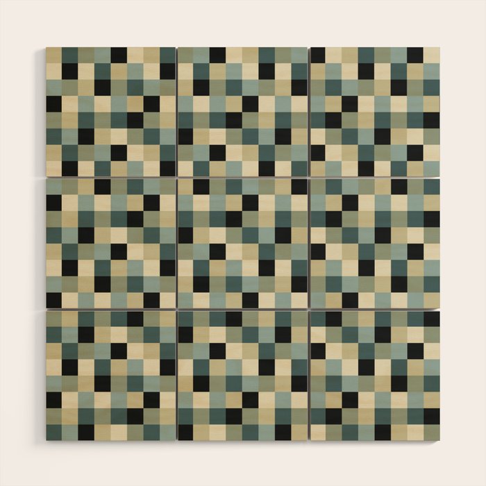 Bold Muted Checks Pattern - Small III Wood Wall Art Gallery Image 1